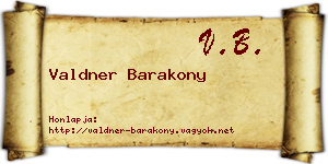 Valdner Barakony névjegykártya